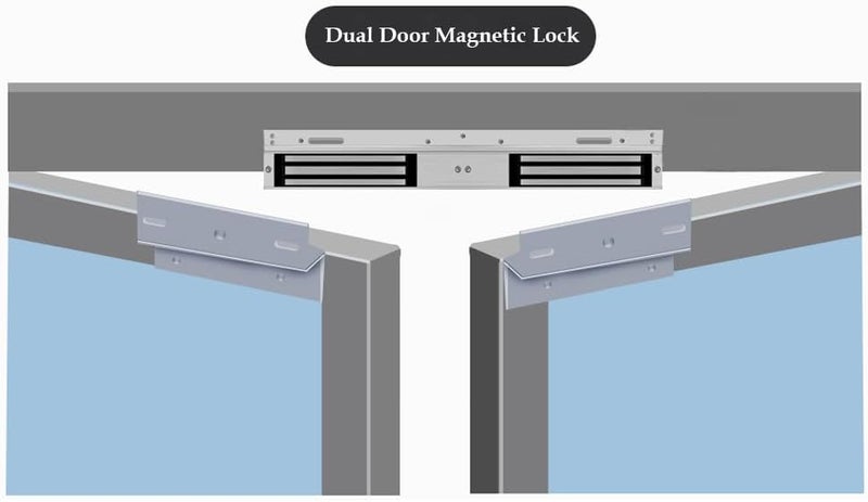 YANWIN Z and L Bracket for Dual Door Magnetic Lock 600lbs Holding Force Electromagnetic Lock Double Door Access Control System - Image 5